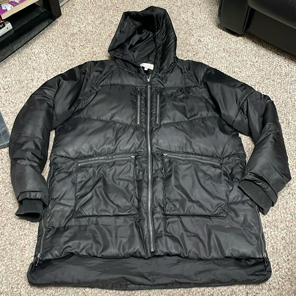 Derek lam puffer jacket with zip sides and 4 pocket front